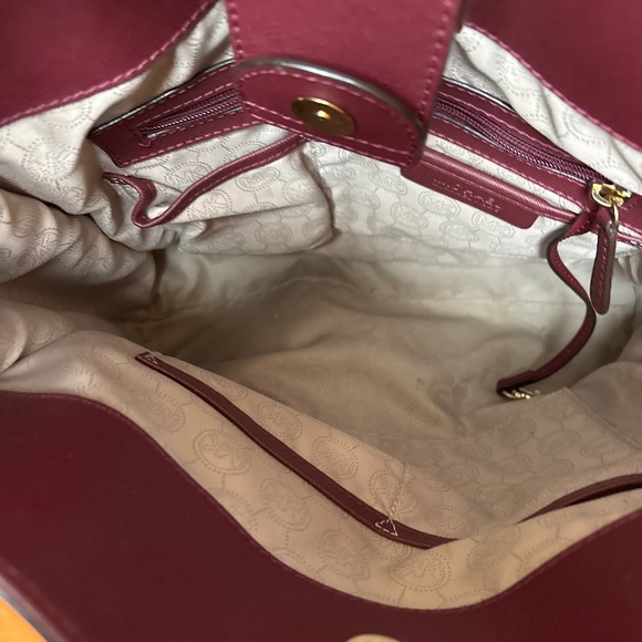 Michael Kors Merlot Hamilton Saffiano Leather  Satchel Shoulder Handbag - Picture 7 of 7